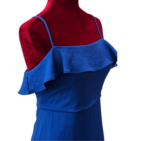 Altar'd State Women Monroe Sleeveless Ruffle Royal Blue Mini Dress SZ Medium NWT - Picture 9 of 14